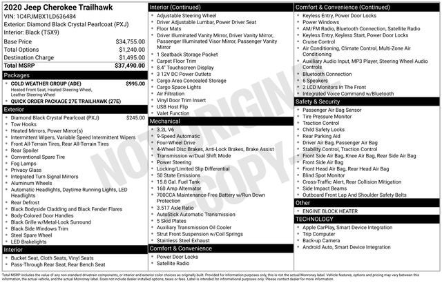 2020 Jeep Cherokee Trailhawk