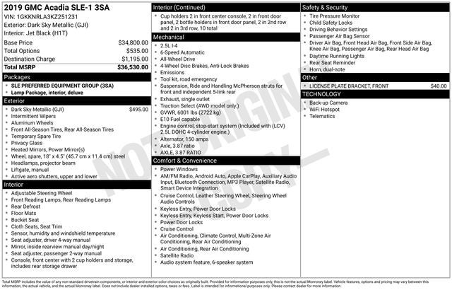 2019 GMC Acadia SLE-1